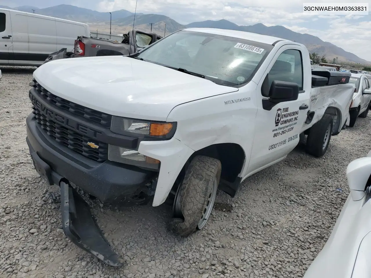 2021 Chevrolet Silverado C1500 VIN: 3GCNWAEH0MG363831 Lot: 63108615