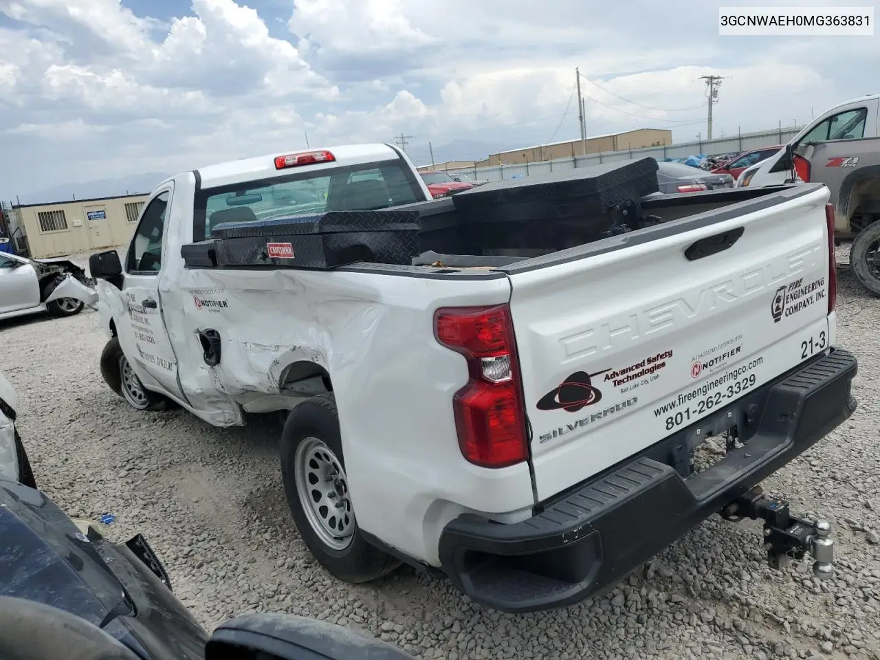 2021 Chevrolet Silverado C1500 VIN: 3GCNWAEH0MG363831 Lot: 63108615