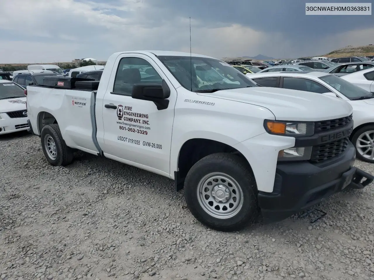 2021 Chevrolet Silverado C1500 VIN: 3GCNWAEH0MG363831 Lot: 63108615