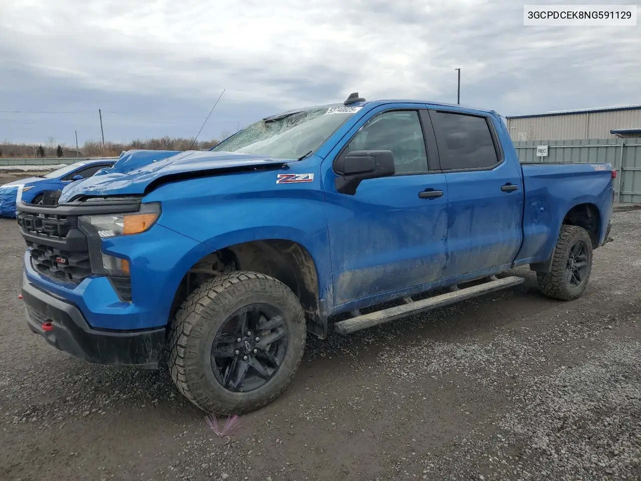 2022 Chevrolet Silverado K1500 Trail Boss Custom VIN: 3GCPDCEK8NG591129 Lot: 52740825