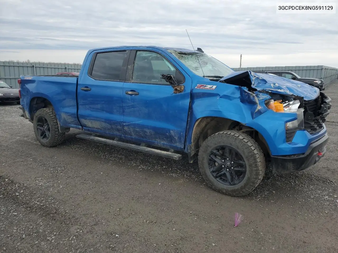 2022 Chevrolet Silverado K1500 Trail Boss Custom VIN: 3GCPDCEK8NG591129 Lot: 52740825