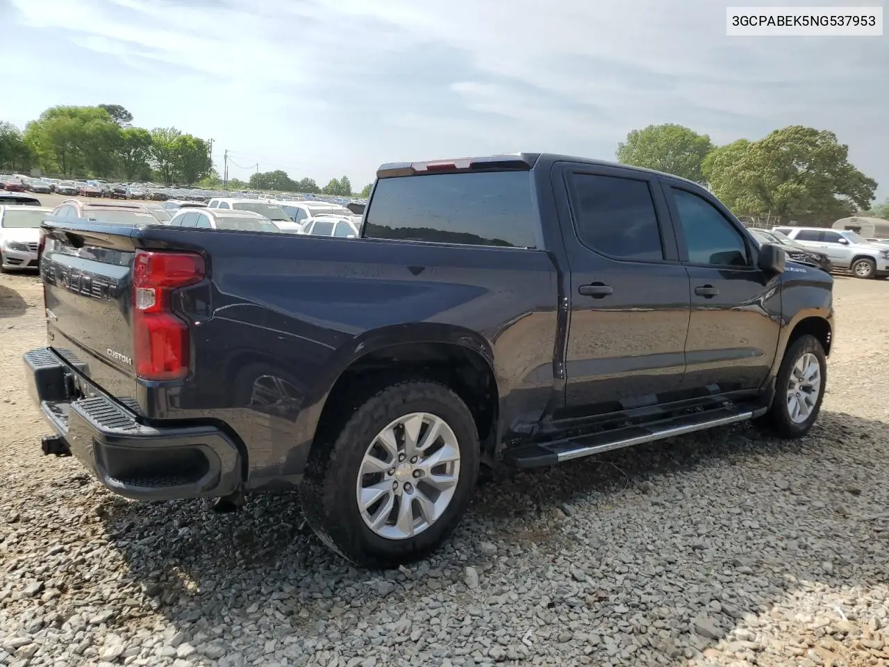 2022 Chevrolet Silverado C1500 Custom VIN: 3GCPABEK5NG537953 Lot: 53539665