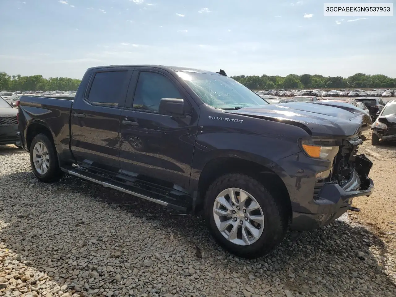 2022 Chevrolet Silverado C1500 Custom VIN: 3GCPABEK5NG537953 Lot: 53539665