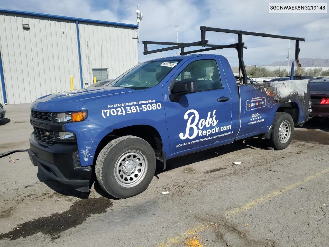 2022 Chevrolet Silverado Ltd C1500 VIN: 3GCNWAEK8NG219148 Lot: 53977185