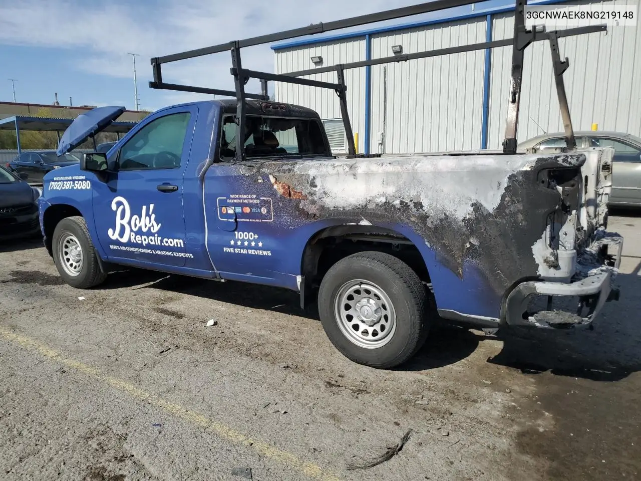 2022 Chevrolet Silverado Ltd C1500 VIN: 3GCNWAEK8NG219148 Lot: 53977185