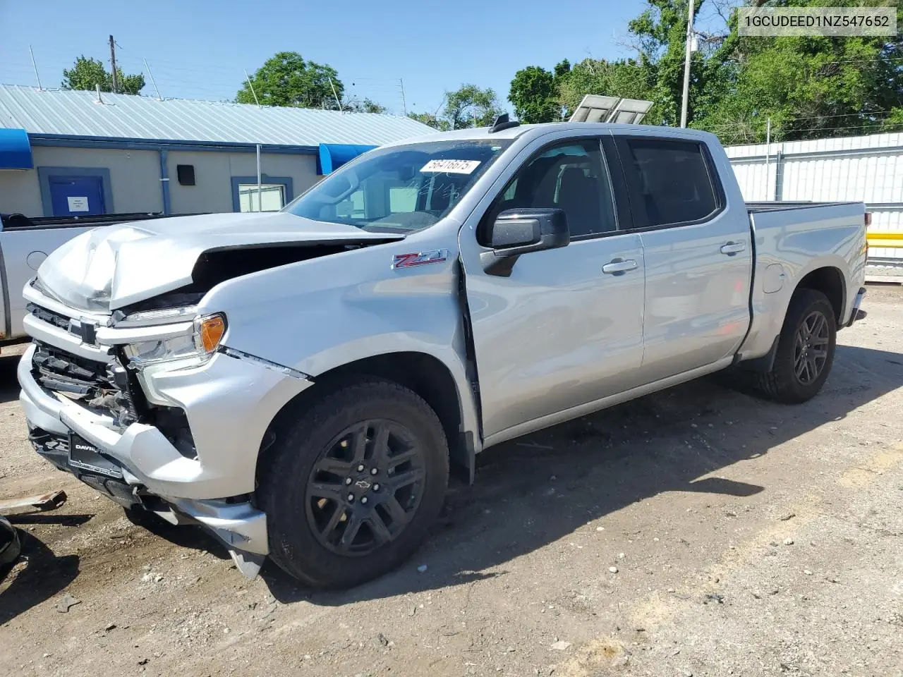 2022 Chevrolet Silverado K1500 Rst VIN: 1GCUDEED1NZ547652 Lot: 56416675