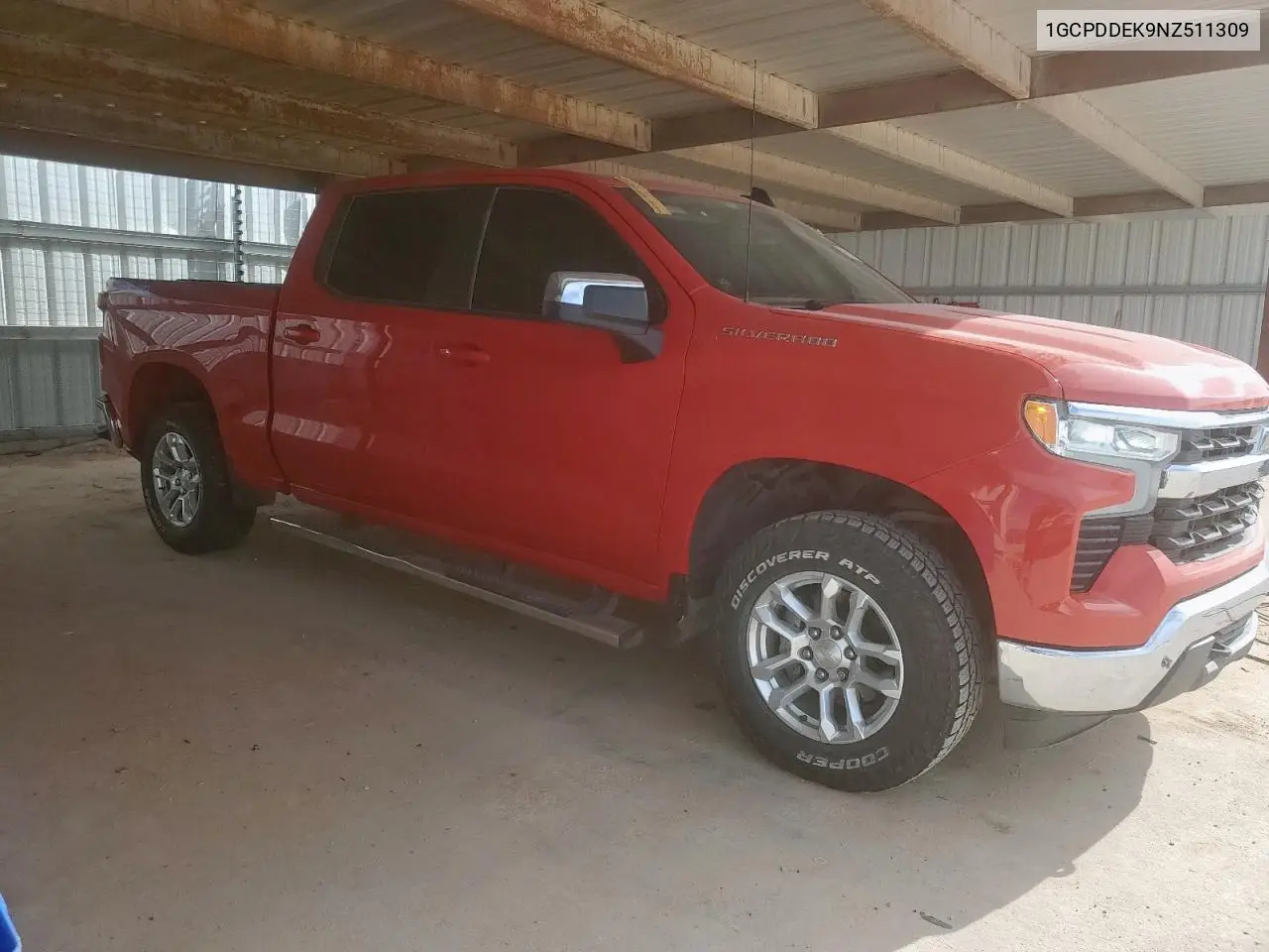 2022 Chevrolet Silverado K1500 Lt VIN: 1GCPDDEK9NZ511309 Lot: 62285435