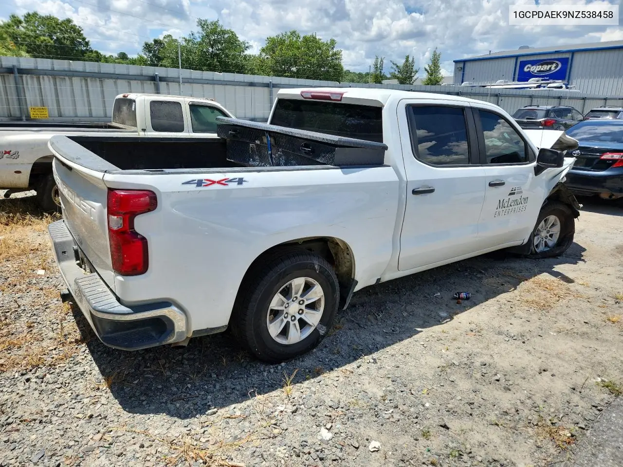 2022 Chevrolet Silverado K1500 VIN: 1GCPDAEK9NZ538458 Lot: 62331385