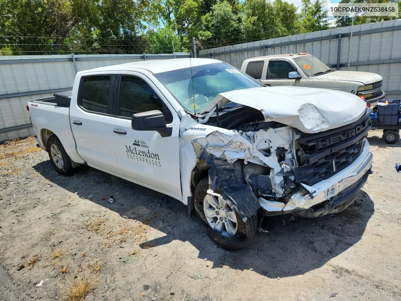 2022 Chevrolet Silverado K1500 VIN: 1GCPDAEK9NZ538458 Lot: 62331385