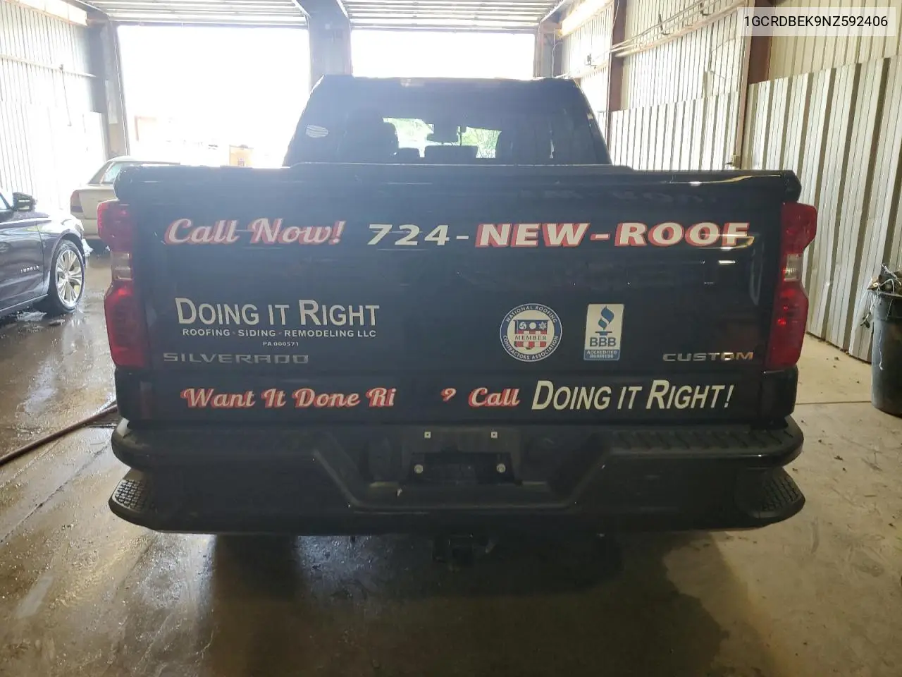 2022 Chevrolet Silverado K1500 Custom VIN: 1GCRDBEK9NZ592406 Lot: 62388375