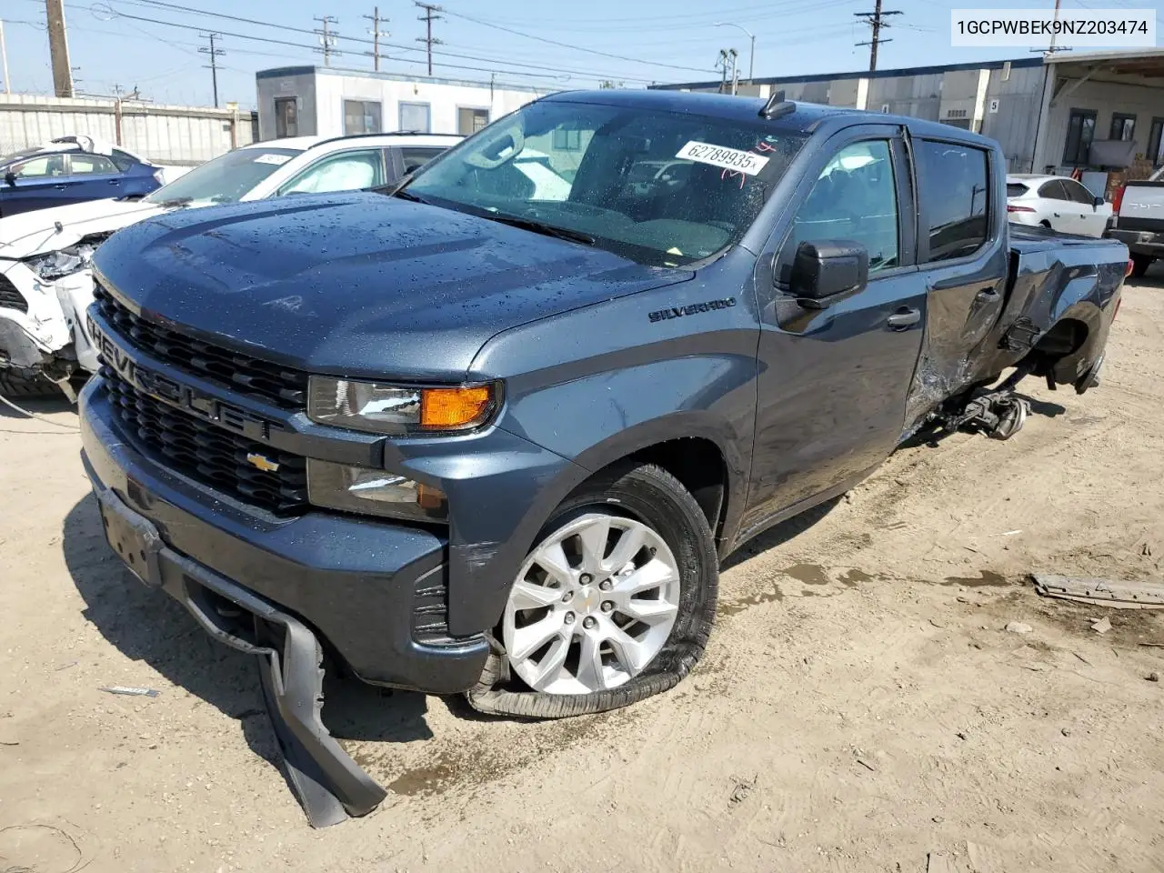 2022 Chevrolet Silverado Ltd C1500 Custom VIN: 1GCPWBEK9NZ203474 Lot: 62789935