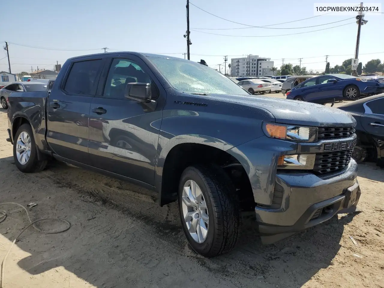 2022 Chevrolet Silverado Ltd C1500 Custom VIN: 1GCPWBEK9NZ203474 Lot: 62789935