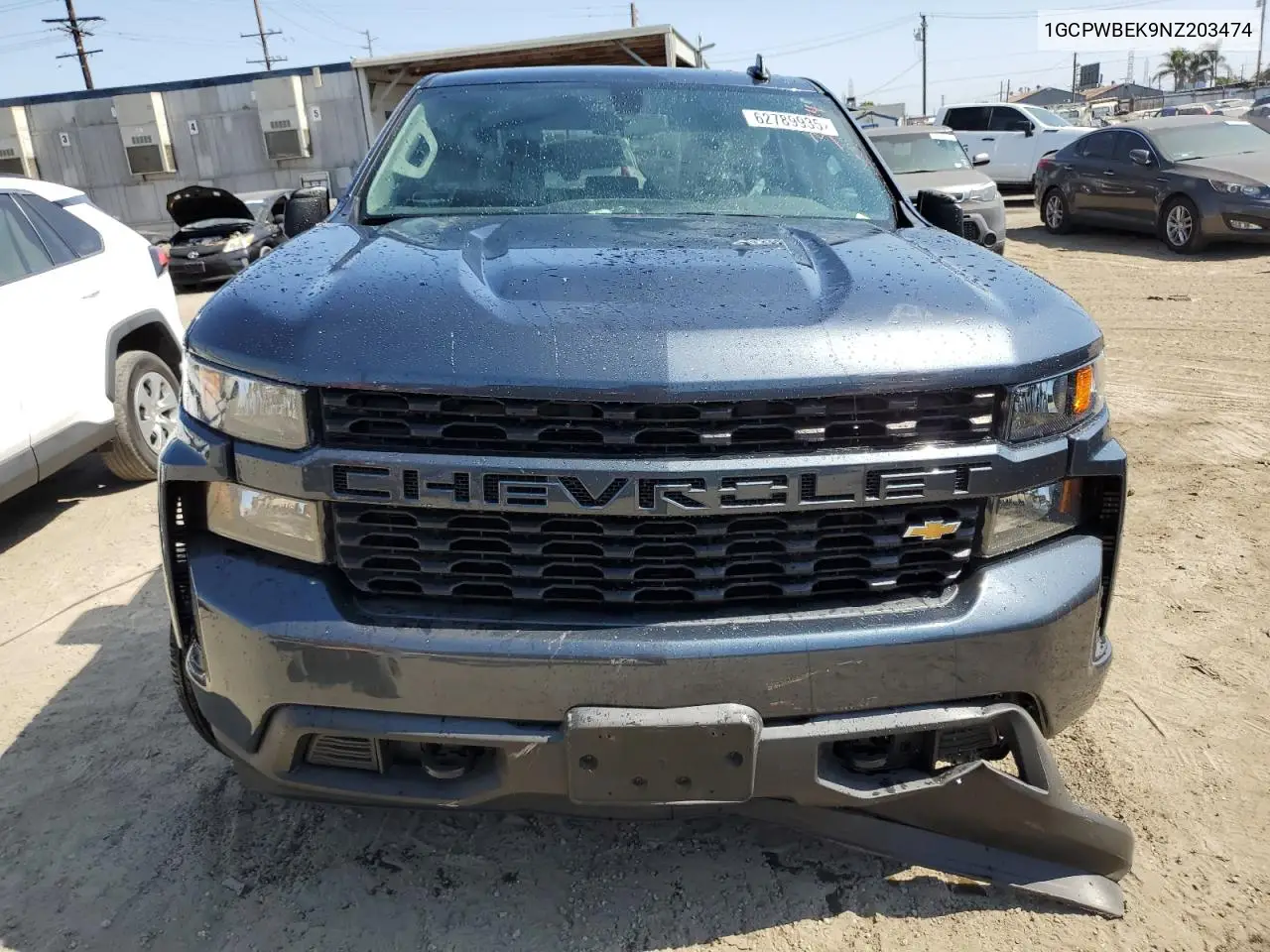 2022 Chevrolet Silverado Ltd C1500 Custom VIN: 1GCPWBEK9NZ203474 Lot: 62789935