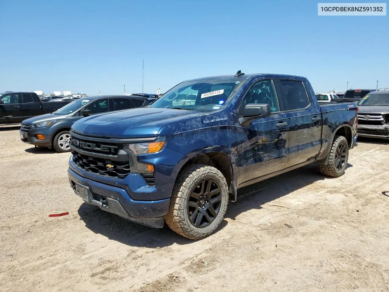 2022 Chevrolet Silverado K1500 Custom VIN: 1GCPDBEK8NZ591352 Lot: 65209115