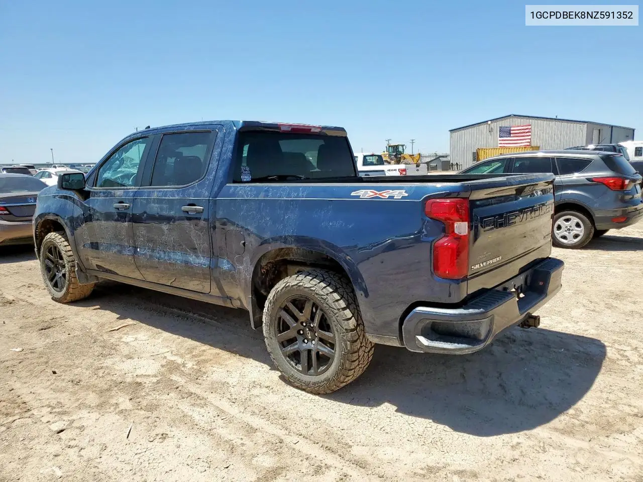 2022 Chevrolet Silverado K1500 Custom VIN: 1GCPDBEK8NZ591352 Lot: 65209115