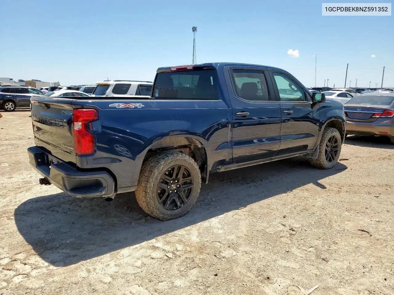 2022 Chevrolet Silverado K1500 Custom VIN: 1GCPDBEK8NZ591352 Lot: 65209115