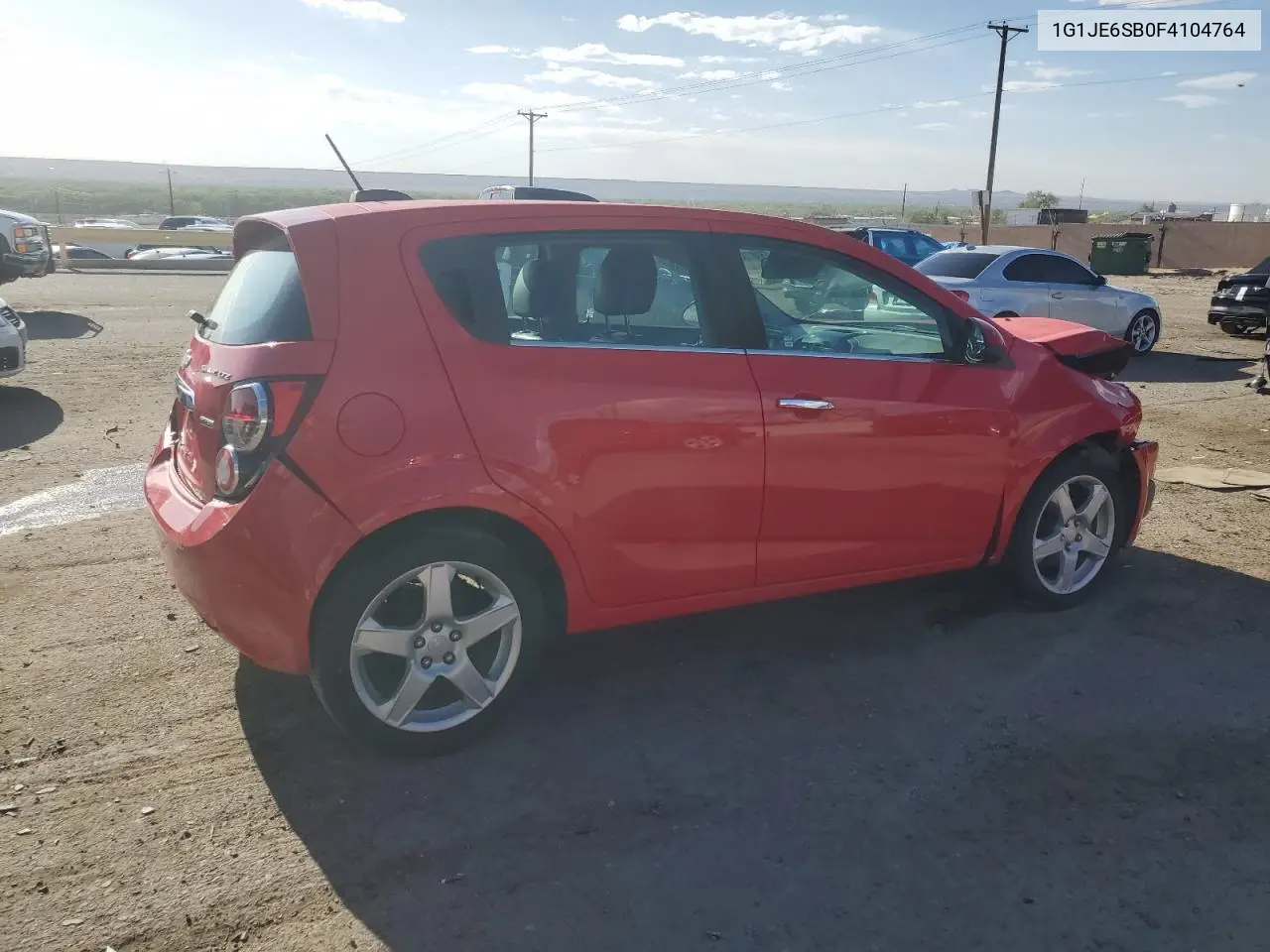 2015 Chevrolet Sonic Ltz VIN: 1G1JE6SB0F4104764 Lot: 53870305