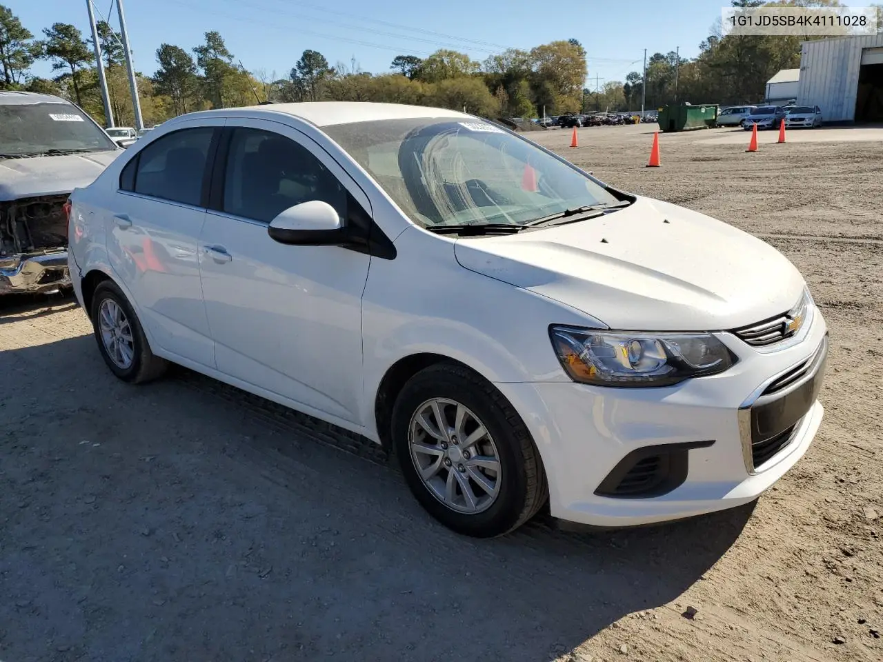 2019 Chevrolet Sonic Lt VIN: 1G1JD5SB4K4111028 Lot: 50239055