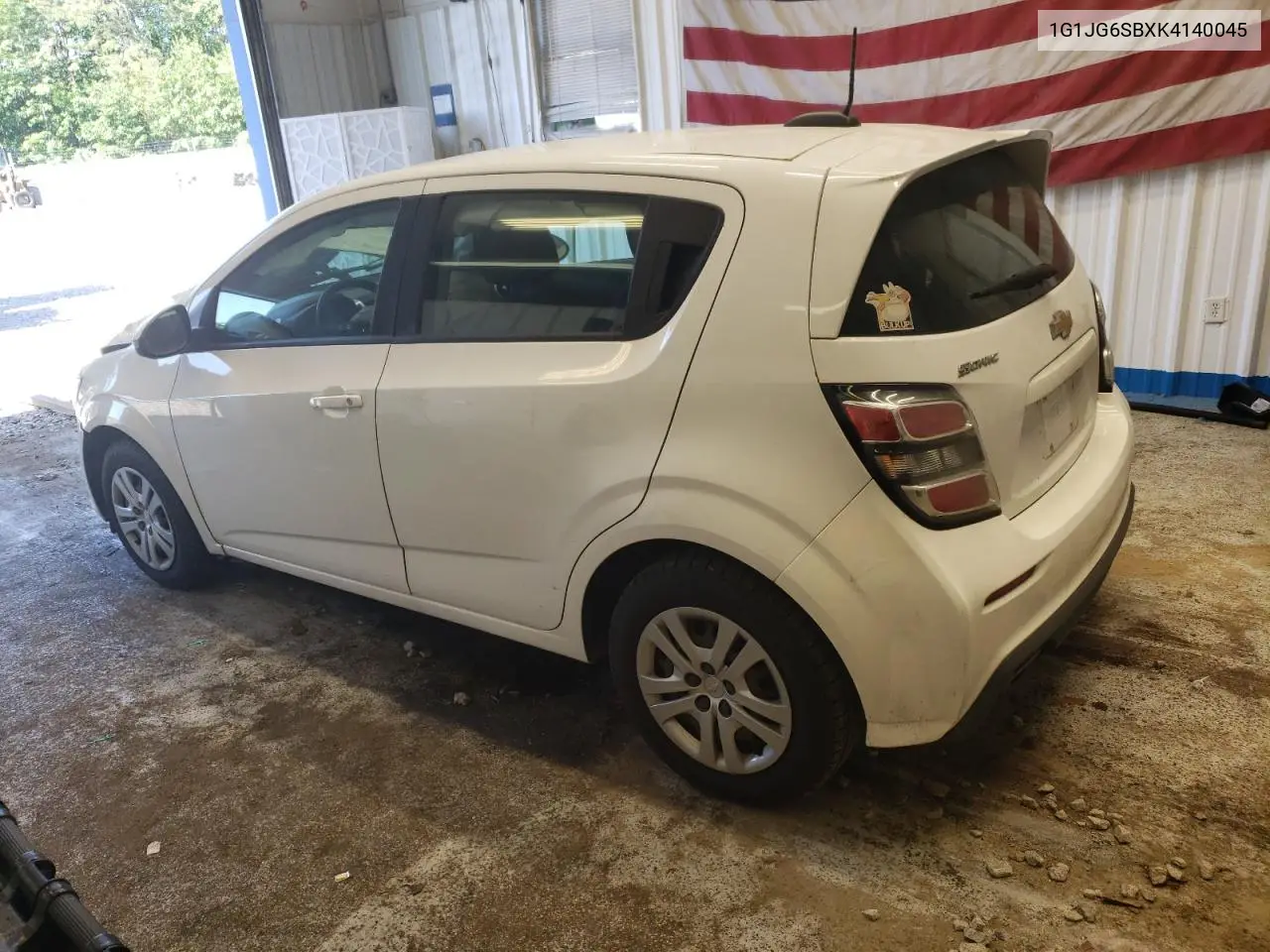 2019 Chevrolet Sonic VIN: 1G1JG6SBXK4140045 Lot: 62066515