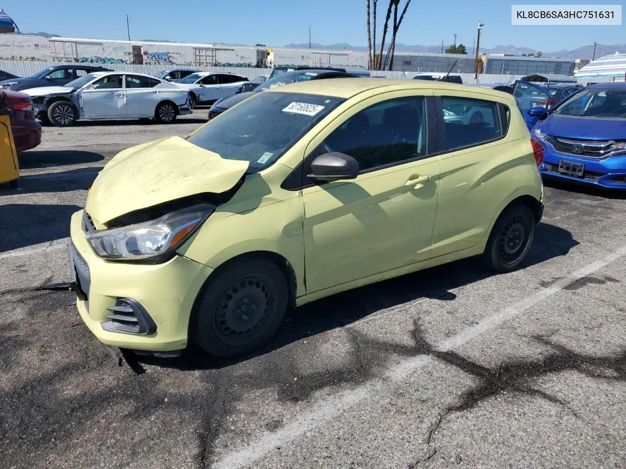 2017 Chevrolet Spark Ls VIN: KL8CB6SA3HC751631 Lot: 63160625