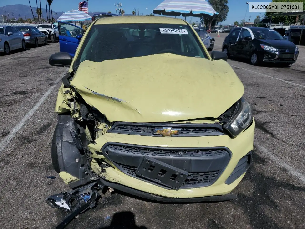 2017 Chevrolet Spark Ls VIN: KL8CB6SA3HC751631 Lot: 63160625