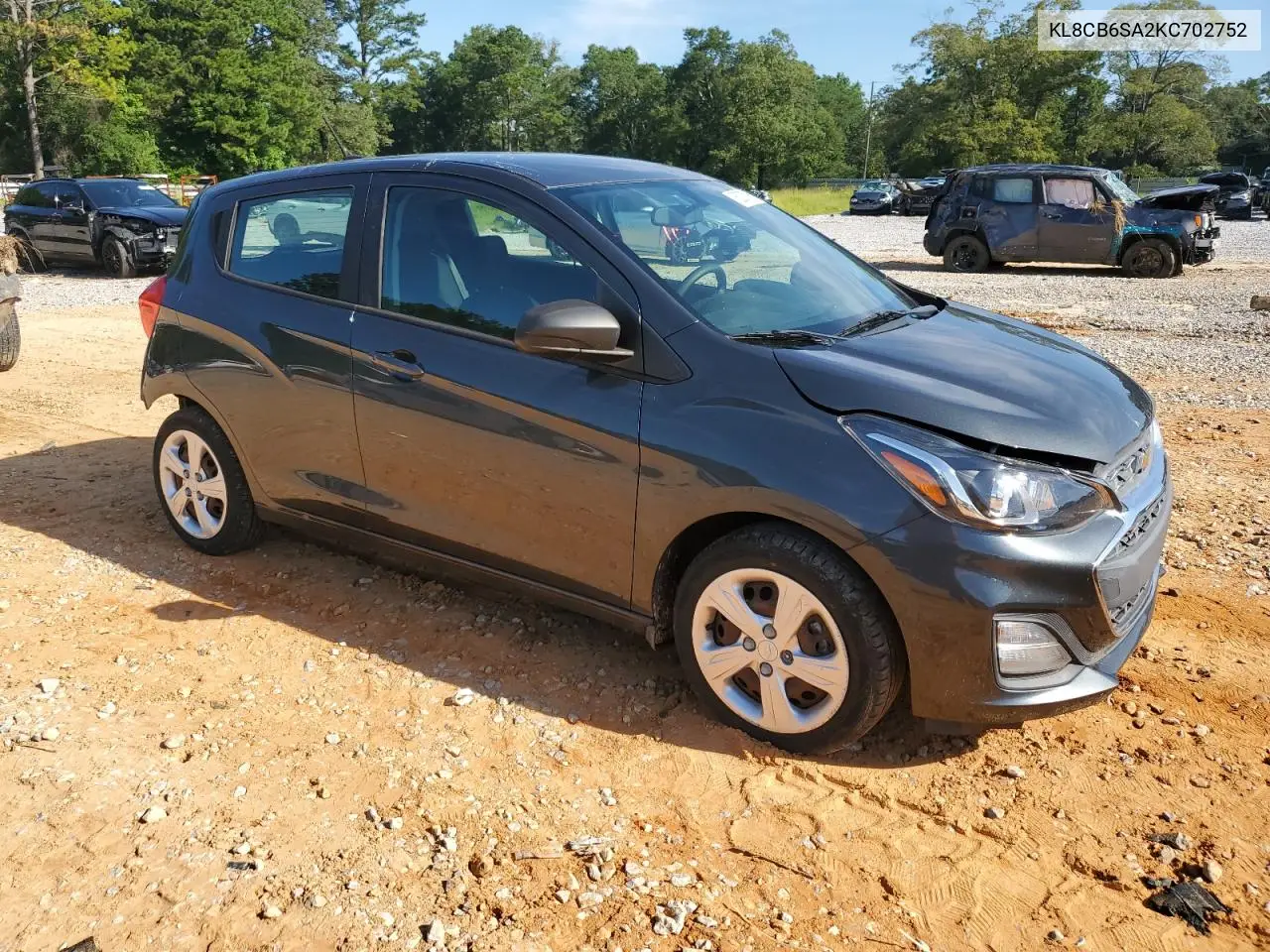 2019 Chevrolet Spark Ls VIN: KL8CB6SA2KC702752 Lot: 62037965
