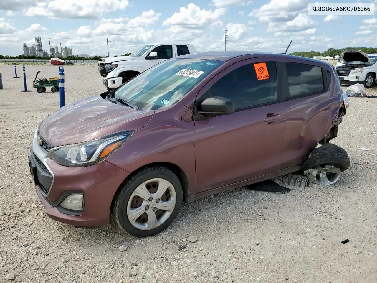 2019 Chevrolet Spark Ls VIN: KL8CB6SA6KC706366 Lot: 63048845