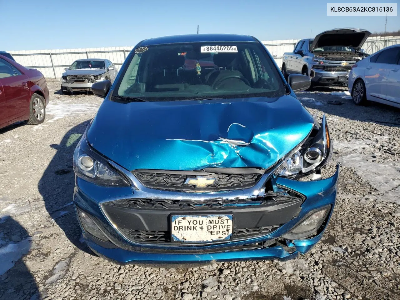 2019 Chevrolet Spark Ls VIN: KL8CB6SA2KC816136 Lot: 88446205