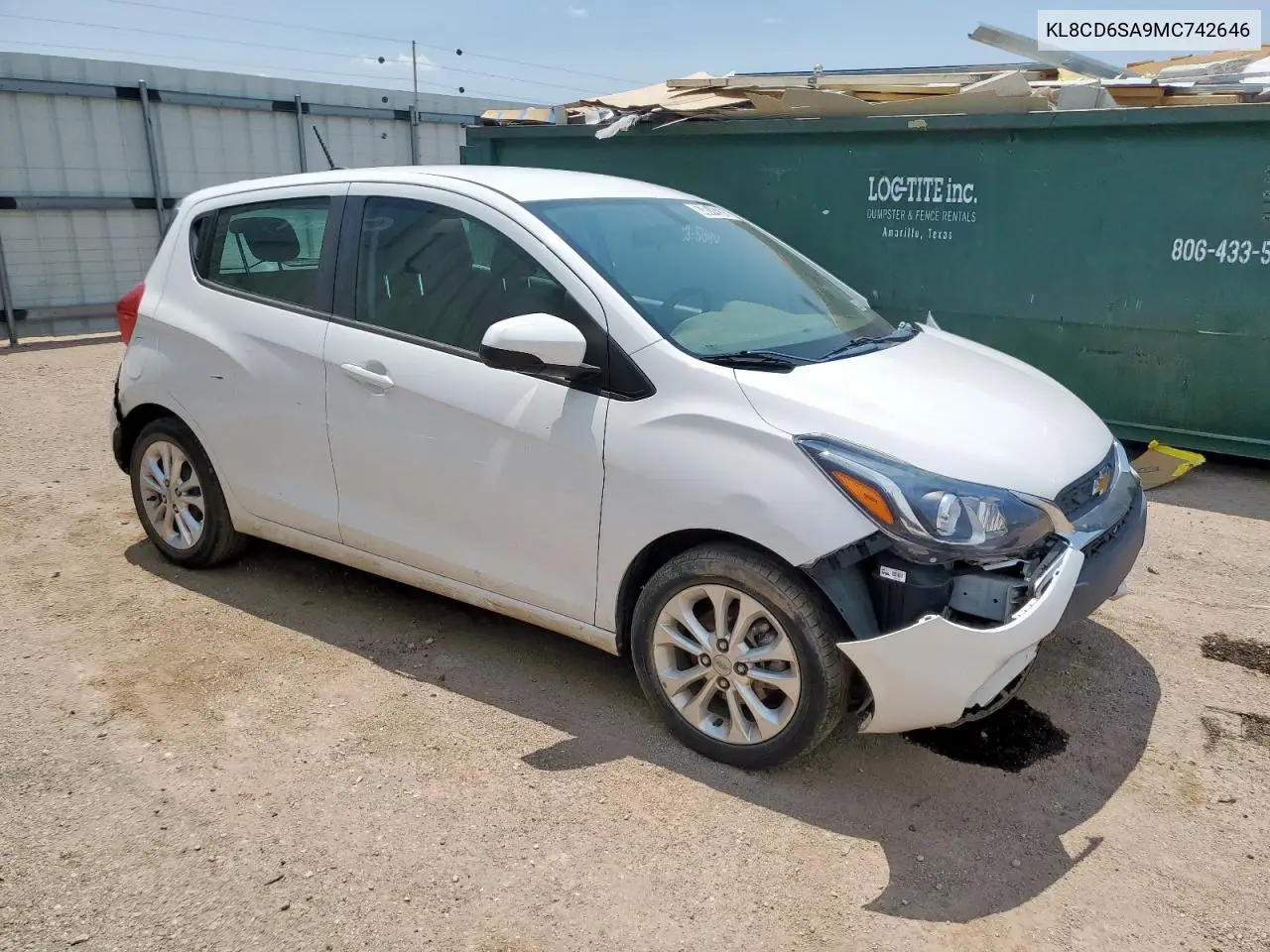 2021 Chevrolet Spark 1Lt VIN: KL8CD6SA9MC742646 Lot: 63074235