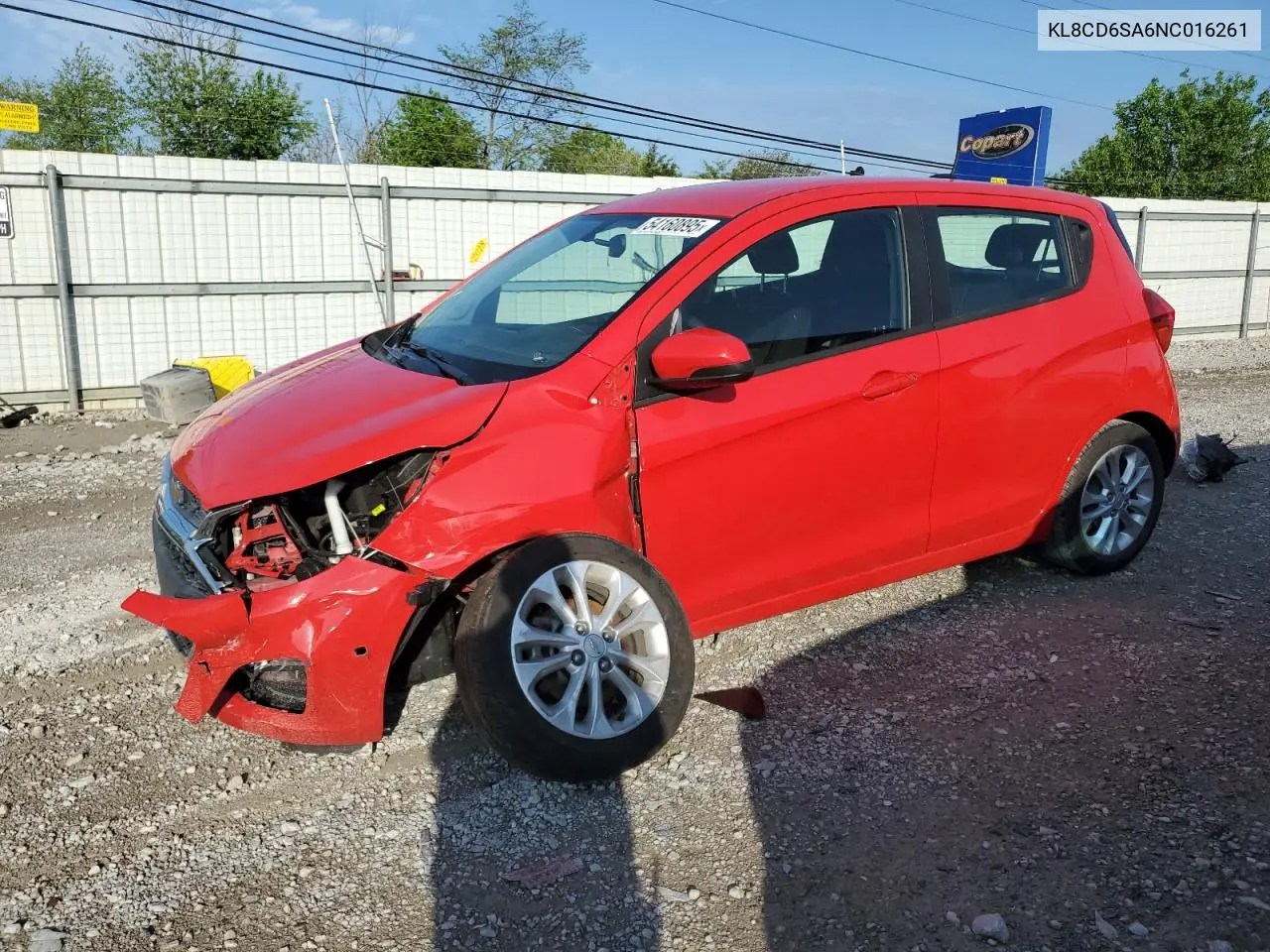 2022 Chevrolet Spark 1Lt VIN: KL8CD6SA6NC016261 Lot: 54160895