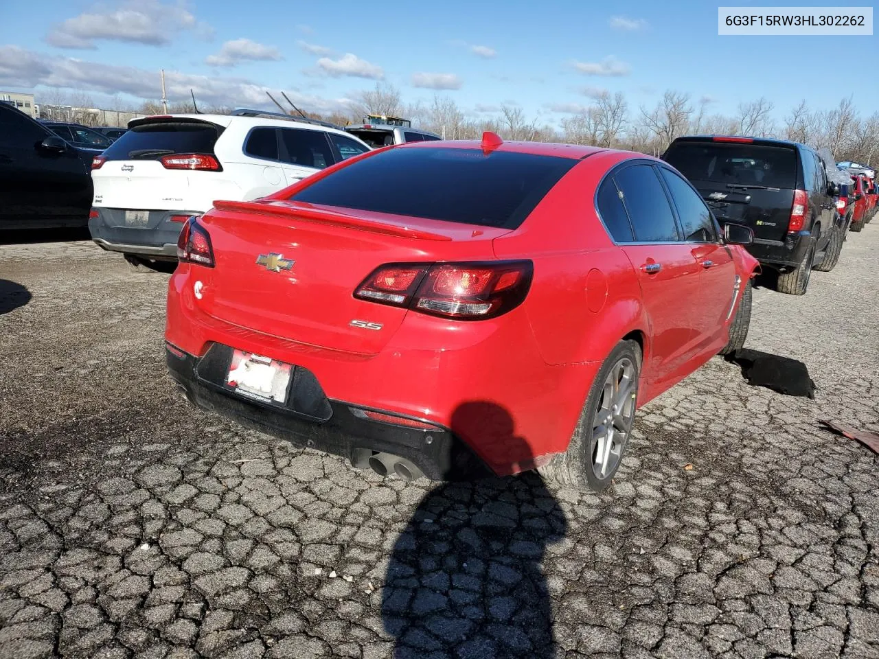 2017 Chevrolet Ss VIN: 6G3F15RW3HL302262 Lot: 50358645