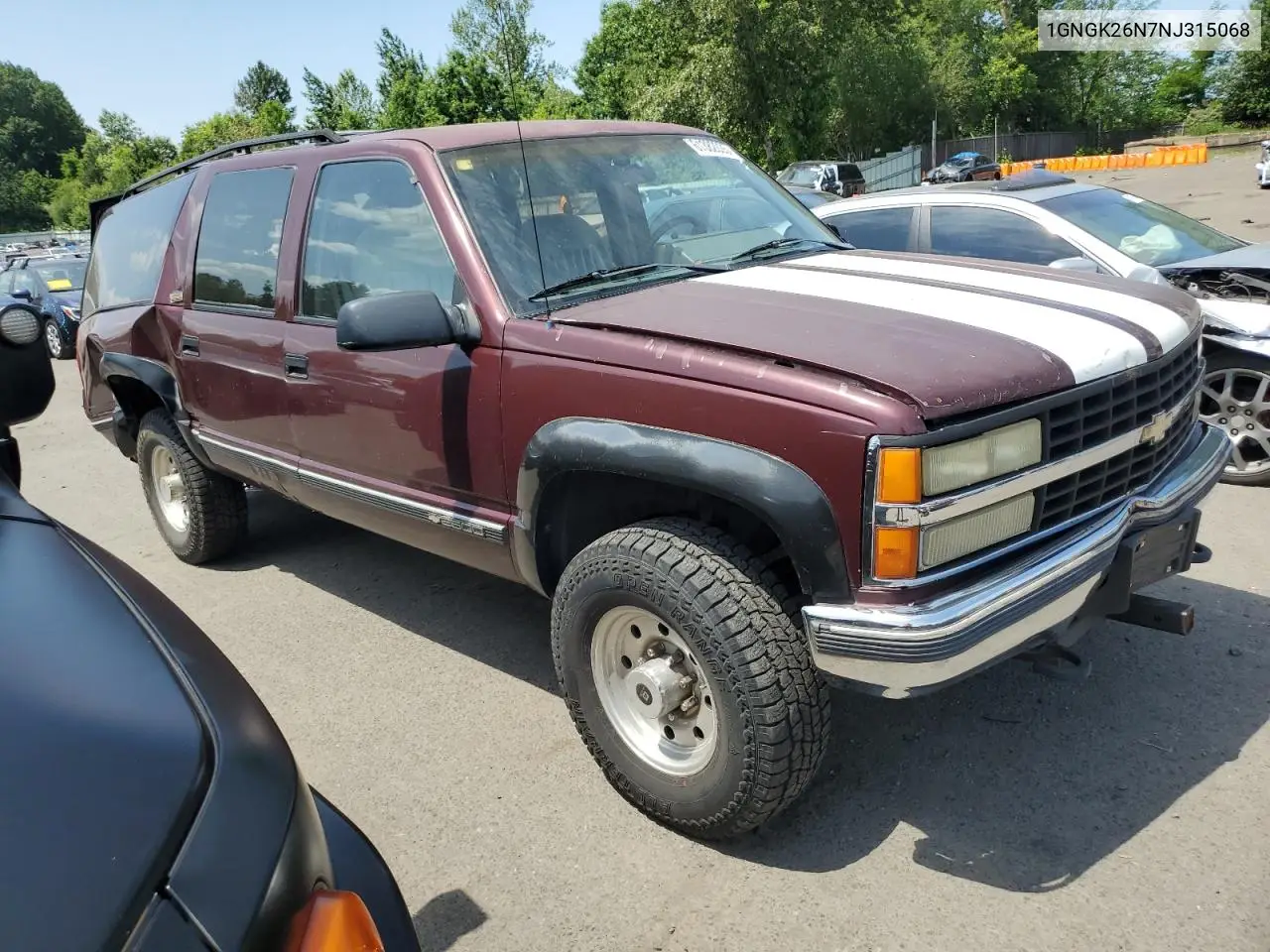 1992 Chevrolet Suburban K2500 VIN: 1GNGK26N7NJ315068 Lot: 61382035