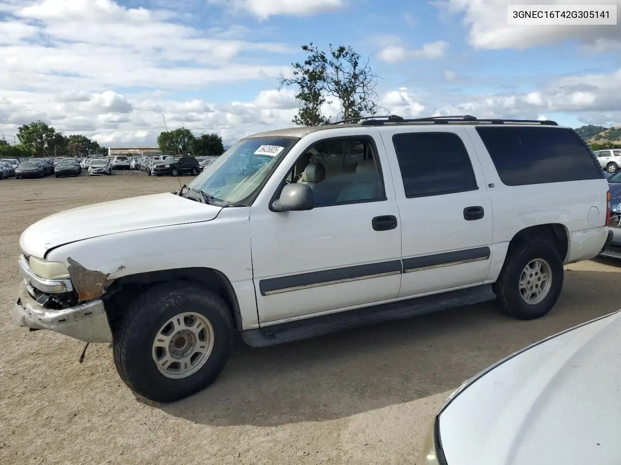 2002 Chevrolet Suburban C1500 VIN: 3GNEC16T42G305141 Lot: 56426805