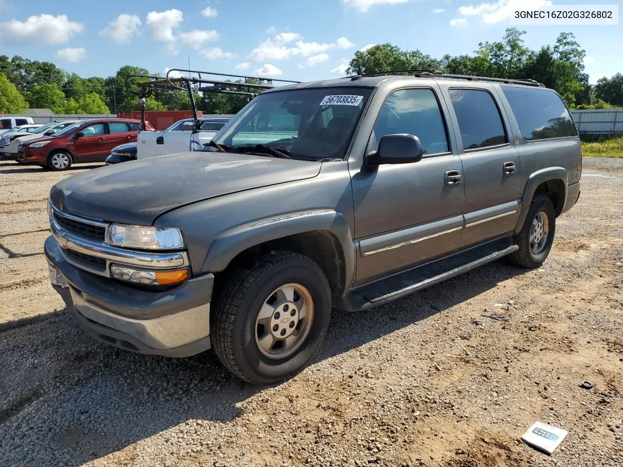 2002 Chevrolet Suburban C1500 VIN: 3GNEC16Z02G326802 Lot: 56703835