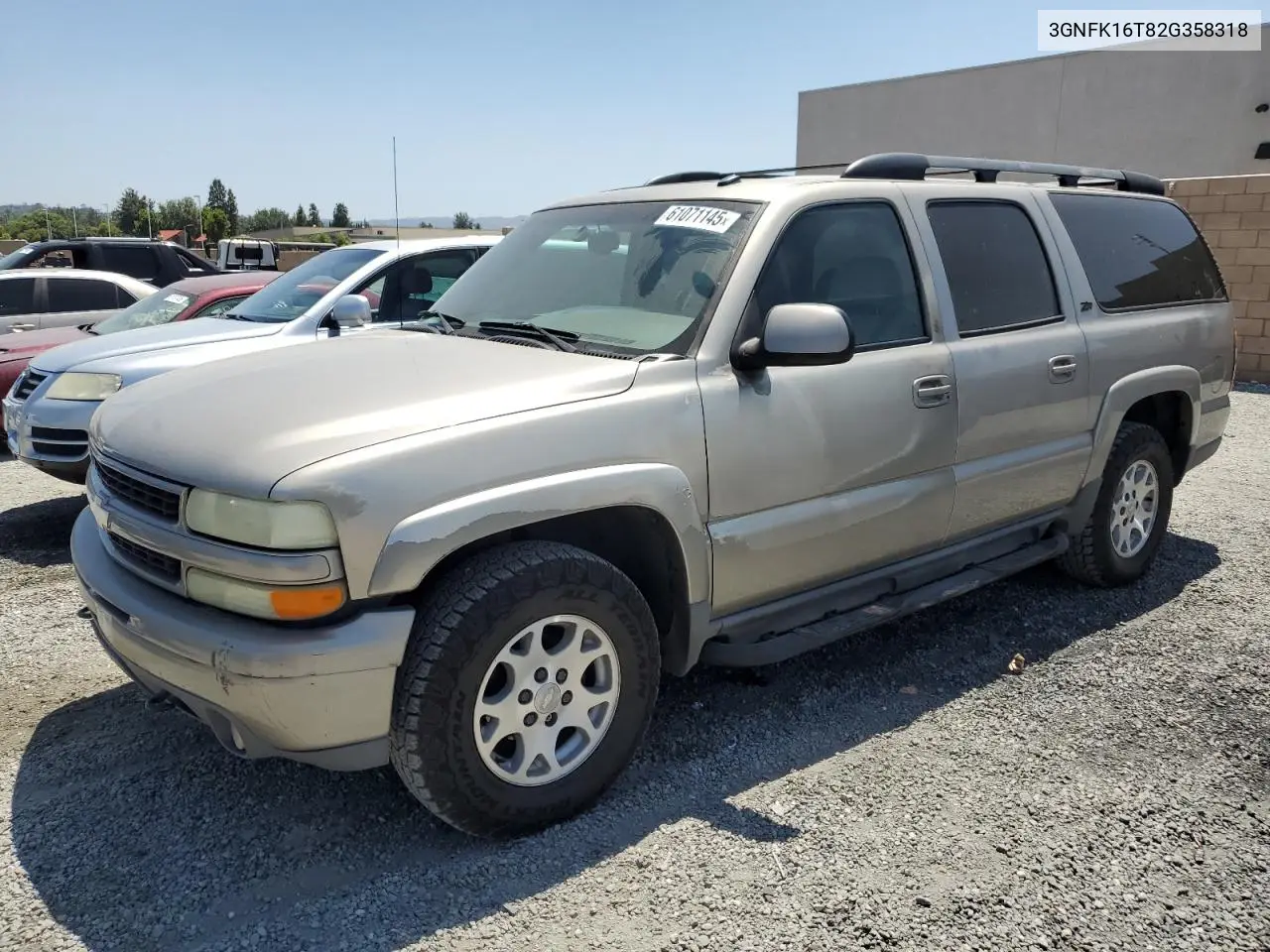 2002 Chevrolet Suburban K1500 VIN: 3GNFK16T82G358318 Lot: 61071145