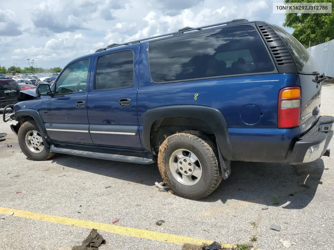 2002 Chevrolet Suburban K1500 VIN: 1GNFK16Z92J312788 Lot: 62115475