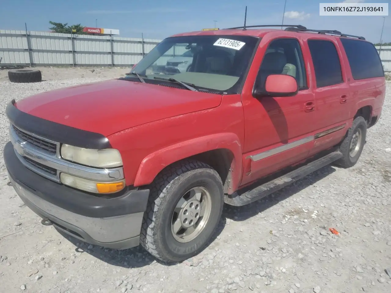 2002 Chevrolet Suburban K1500 VIN: 1GNFK16Z72J193641 Lot: 62131905