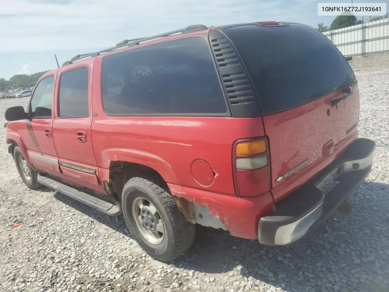2002 Chevrolet Suburban K1500 VIN: 1GNFK16Z72J193641 Lot: 62131905