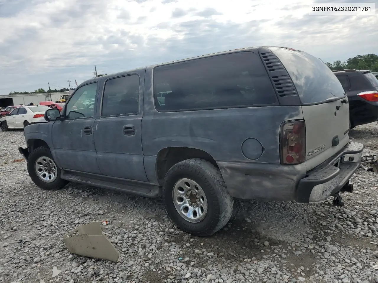 2002 Chevrolet Suburban K1500 VIN: 3GNFK16Z32G211781 Lot: 62583365