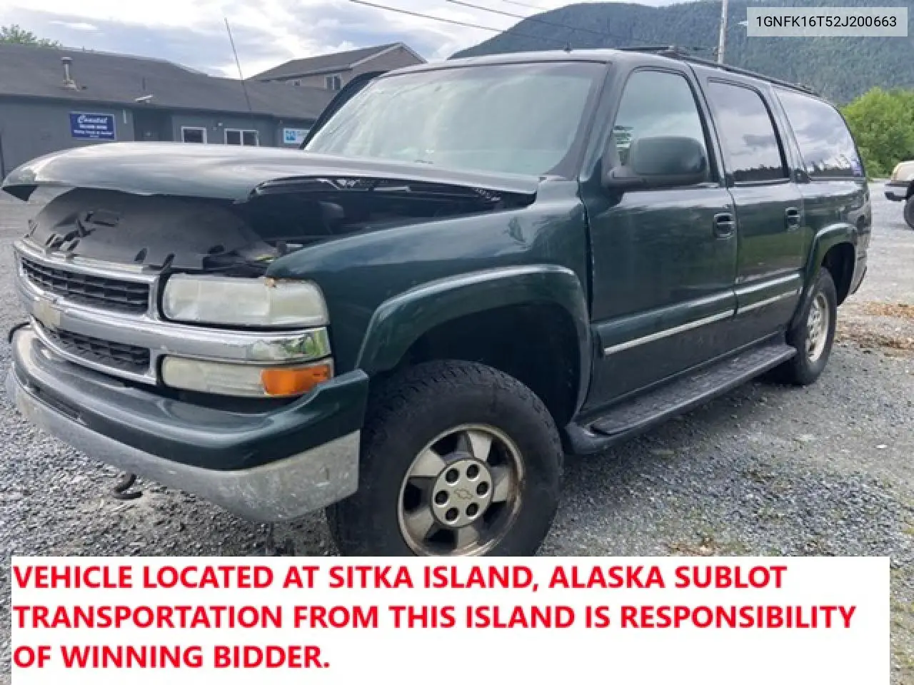 2002 Chevrolet Suburban K1500 VIN: 1GNFK16T52J200663 Lot: 63117825