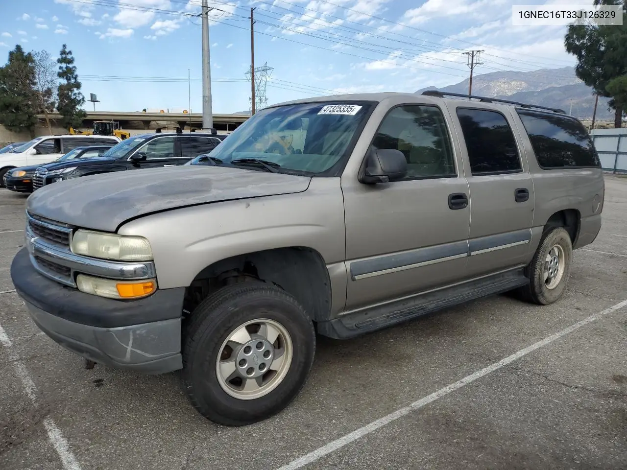 2003 Chevrolet Suburban C1500 VIN: 1GNEC16T33J126329 Lot: 47325335