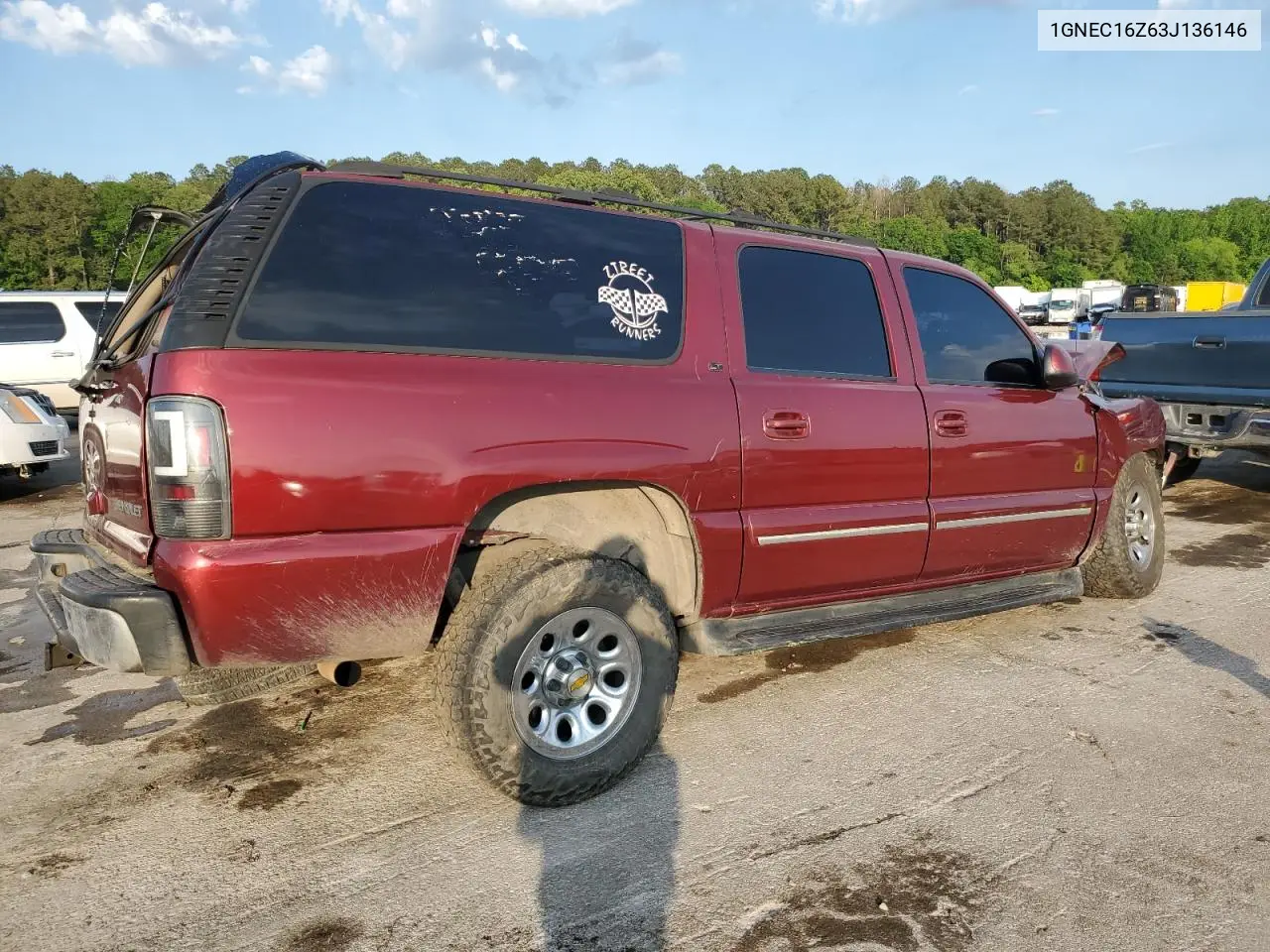 2003 Chevrolet Suburban C1500 VIN: 1GNEC16Z63J136146 Lot: 54941465