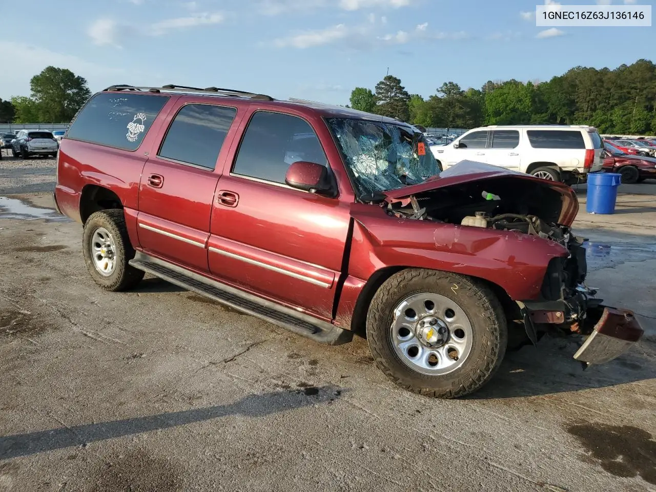 2003 Chevrolet Suburban C1500 VIN: 1GNEC16Z63J136146 Lot: 54941465