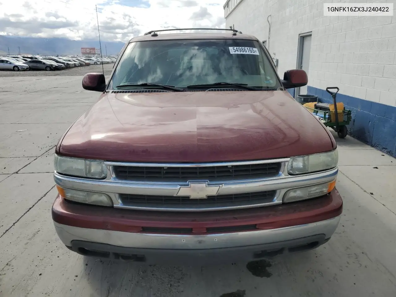 2003 Chevrolet Suburban K1500 VIN: 1GNFK16ZX3J240422 Lot: 54986165