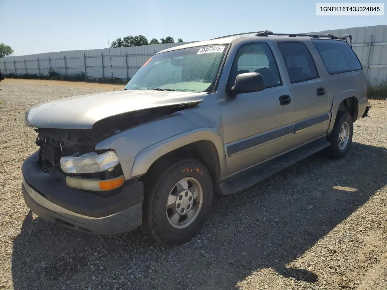 2003 Chevrolet Suburban K1500 VIN: 1GNFK16T43J324845 Lot: 55322475