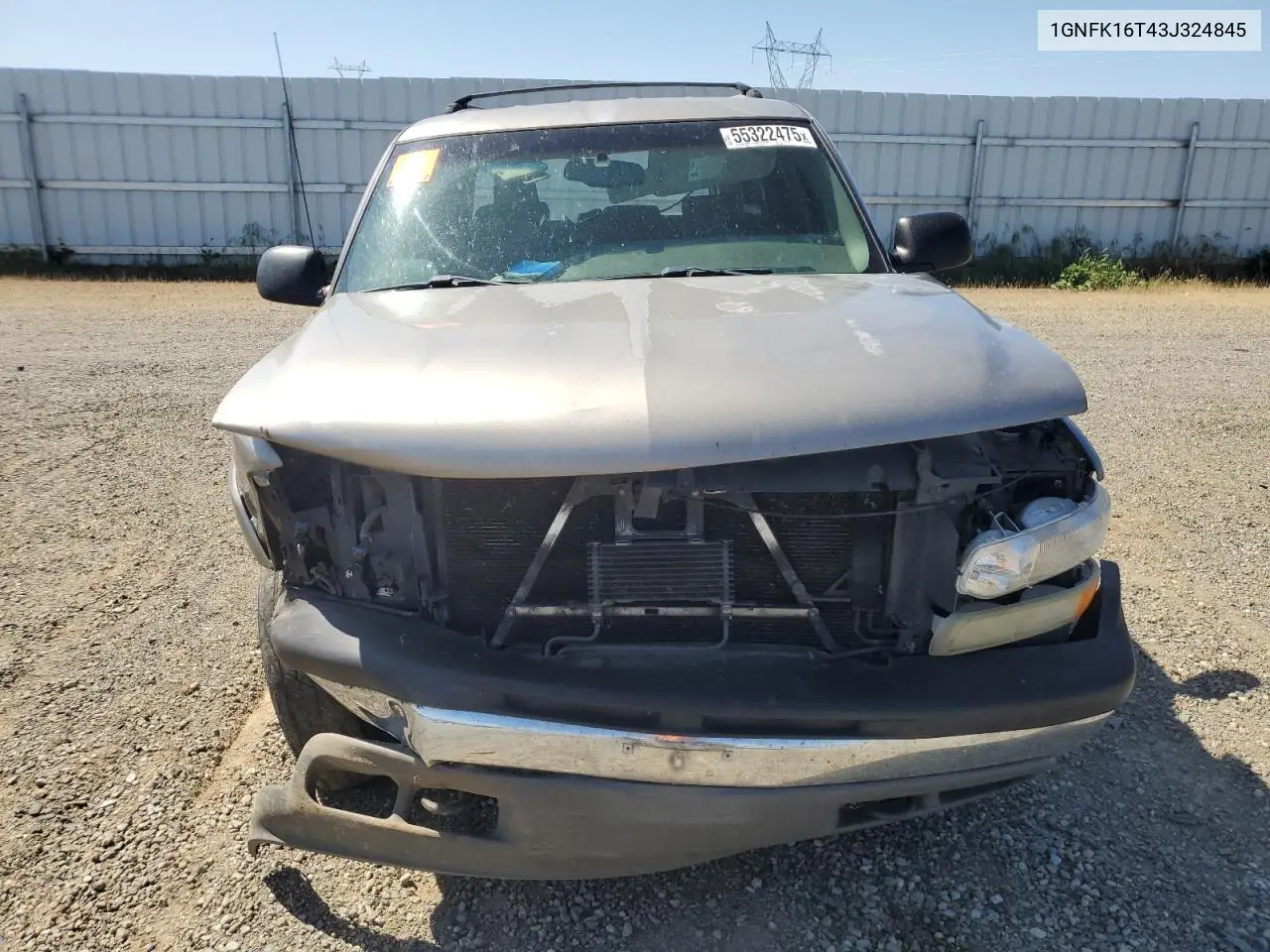 2003 Chevrolet Suburban K1500 VIN: 1GNFK16T43J324845 Lot: 55322475