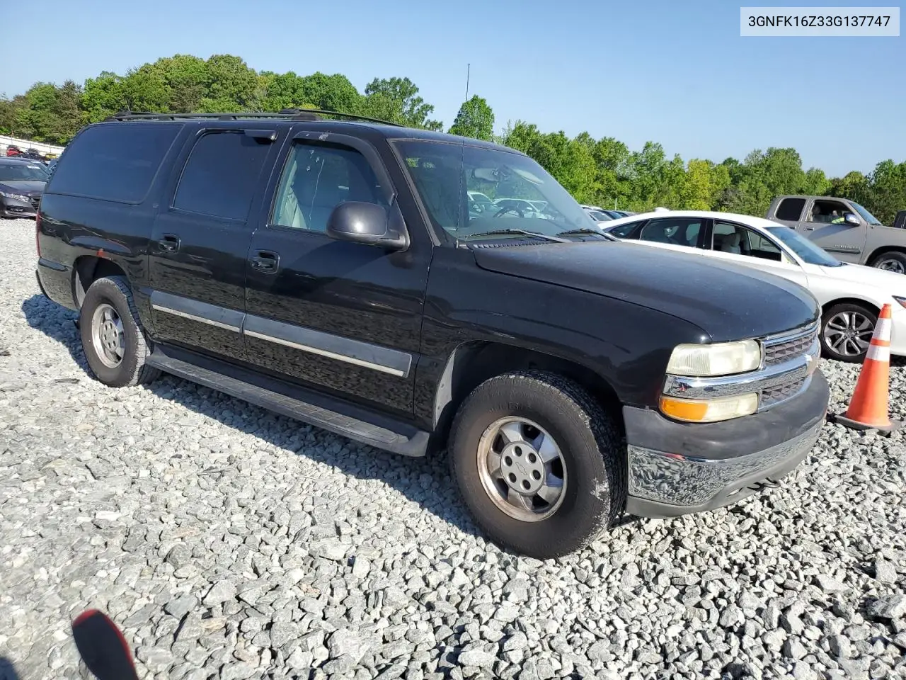 2003 Chevrolet Suburban K1500 VIN: 3GNFK16Z33G137747 Lot: 55563055