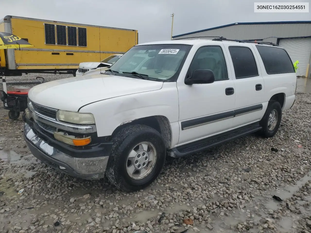2003 Chevrolet Suburban C1500 VIN: 3GNEC16Z03G254551 Lot: 56550425