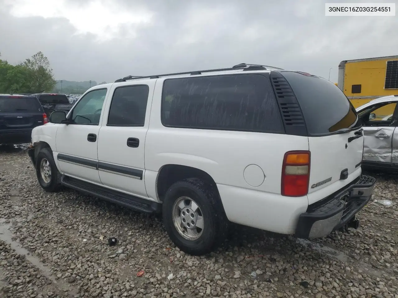 2003 Chevrolet Suburban C1500 VIN: 3GNEC16Z03G254551 Lot: 56550425