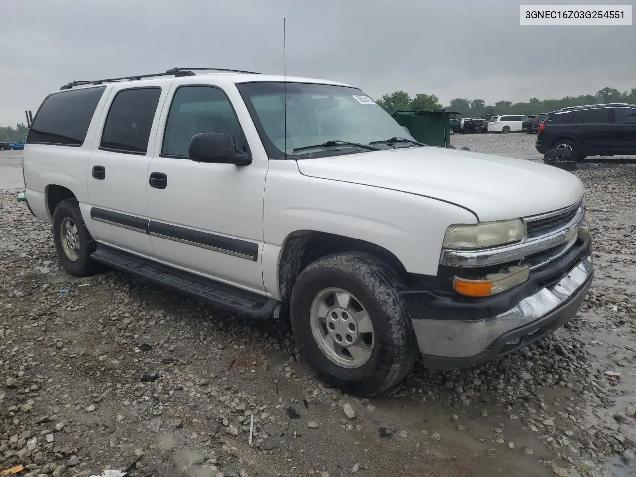 2003 Chevrolet Suburban C1500 VIN: 3GNEC16Z03G254551 Lot: 56550425